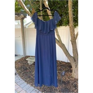 Bill Levkoff Navy Blue Strapless Bridesmaid Gown